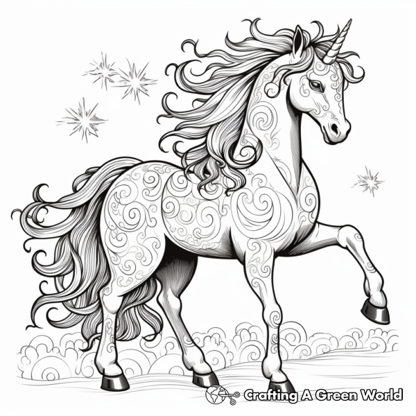 Unicorn Horse Coloring Pages - Free &amp; Printable!