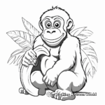 Majestic Gorilla with a Banana Coloring Pages 1