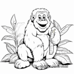 Majestic Gorilla with a Banana Coloring Pages 2
