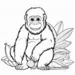 Majestic Gorilla with a Banana Coloring Pages 3
