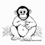 Majestic Gorilla with a Banana Coloring Pages 4