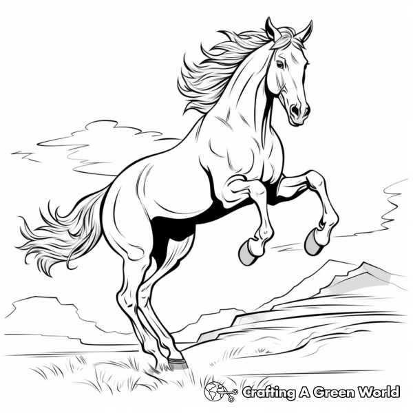 Horse Jumping Coloring Pages - Free &amp; Printable!