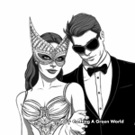 Masquerade Ball Couple Coloring Pages 4