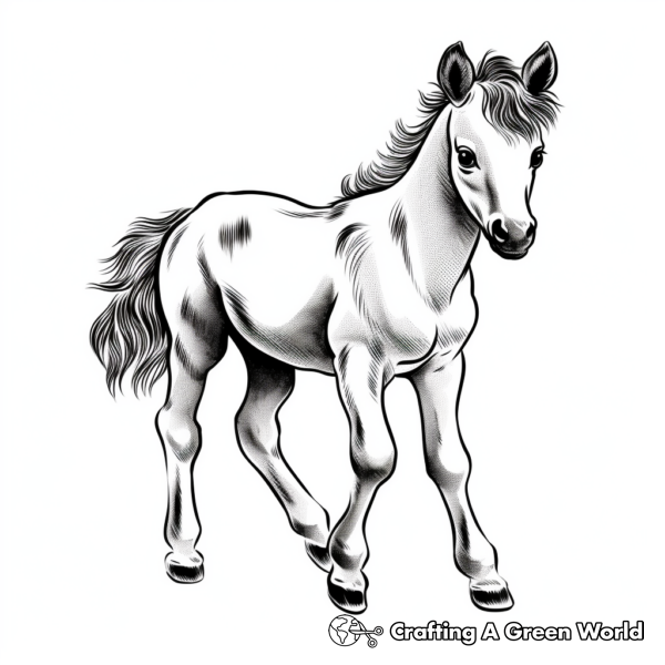 Baby Horse Coloring Pages - Free &amp; Printable!