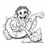 Mischievous Monkey Stealing Bananas Coloring Pages 1