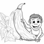 Mischievous Monkey Stealing Bananas Coloring Pages 3