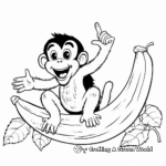 Mischievous Monkey Stealing Bananas Coloring Pages 4