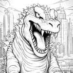Modern Interpretations: Godzilla 2000 Coloring Pages 1
