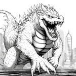Modern Interpretations: Godzilla 2000 Coloring Pages 4