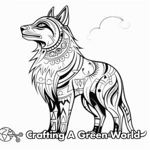 Tribal Inspired Design Wolf Coloring Pages - Free &amp; Printable!