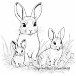 Motherly Doe Rabbit and Kits Coloring Pages 3
