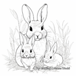 Motherly Doe Rabbit and Kits Coloring Pages 4