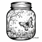 Mystical Mason Jar of Fireflies Coloring Page 2