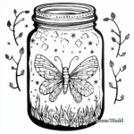 Mystical Mason Jar of Fireflies Coloring Page 3