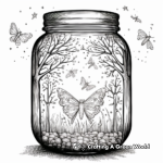Mystical Mason Jar of Fireflies Coloring Page 4