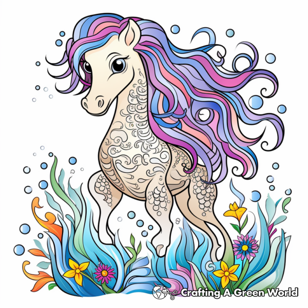 Rainbow Horse Coloring Pages - Free &amp; Printable!