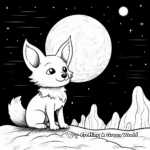Night Scene: Jackal under the Moon Coloring Pages 2