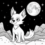 Night Scene: Jackal under the Moon Coloring Pages 4