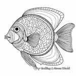 Patterned Discus Fish Coloring Pages for Kids 1