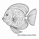 Patterned Discus Fish Coloring Pages for Kids 3