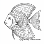 Patterned Discus Fish Coloring Pages for Kids 4