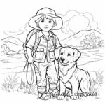 Peaceful Shepherd in Nature Coloring Pages 2