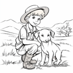 Peaceful Shepherd in Nature Coloring Pages 3