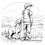 Peaceful Shepherd in Nature Coloring Pages 4