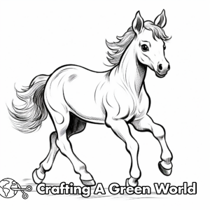 Baby Horse Coloring Pages - Free &amp; Printable!