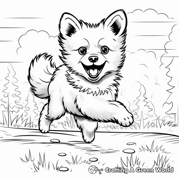 Pomeranian Coloring Pages - Free &amp; Printable!