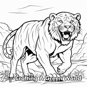 Sabertooth Tiger Coloring Pages - Free &amp; Printable!