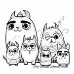 Pugicorn Family Coloring Pages: Parents and Pupiocorns 3