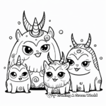 Pugicorn Family Coloring Pages: Parents and Pupiocorns 4