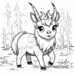 Pugicorn in the Wild: Forest Scene Coloring Pages 1