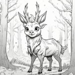 Pugicorn in the Wild: Forest Scene Coloring Pages 4