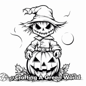 Pumpkin Scarecrow Coloring Pages - Free &amp; Printable!