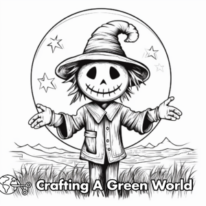 Pumpkin Scarecrow Coloring Pages - Free &amp; Printable!