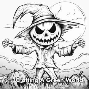 Pumpkin Scarecrow Coloring Pages - Free &amp; Printable!
