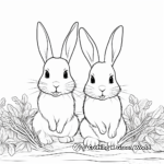 Rabbits Enjoying Carrots Coloring Pages 1