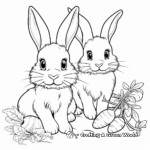Rabbits Enjoying Carrots Coloring Pages 3