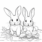 Rabbits Enjoying Carrots Coloring Pages 4