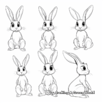 Rabbits in Various Postures Coloring Pages 4