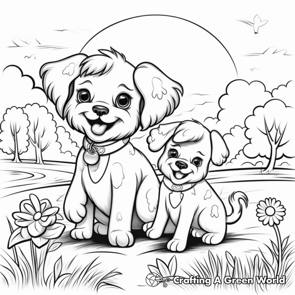 Rainbow Dog Coloring Pages - Free & Printable!