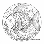 Rainbow Fish Mandala Coloring Pages for Kids 2
