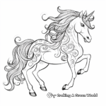 Páginas para colorear de un caballo unicornio arco iris 1