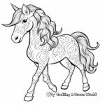 Páginas para colorear de un caballo unicornio arco iris 3