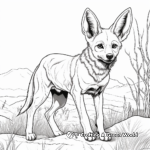 Realistic Jackal Hunting Scene Coloring Pages 4