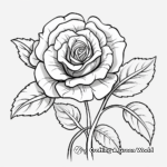 Realistic Rose Coloring Pages 1