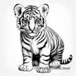 Realistic Tiger Cub Coloring Pages for Adults 3