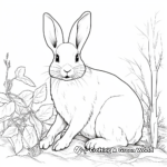 Realistic White Rabbit in Nature Coloring Pages 3
